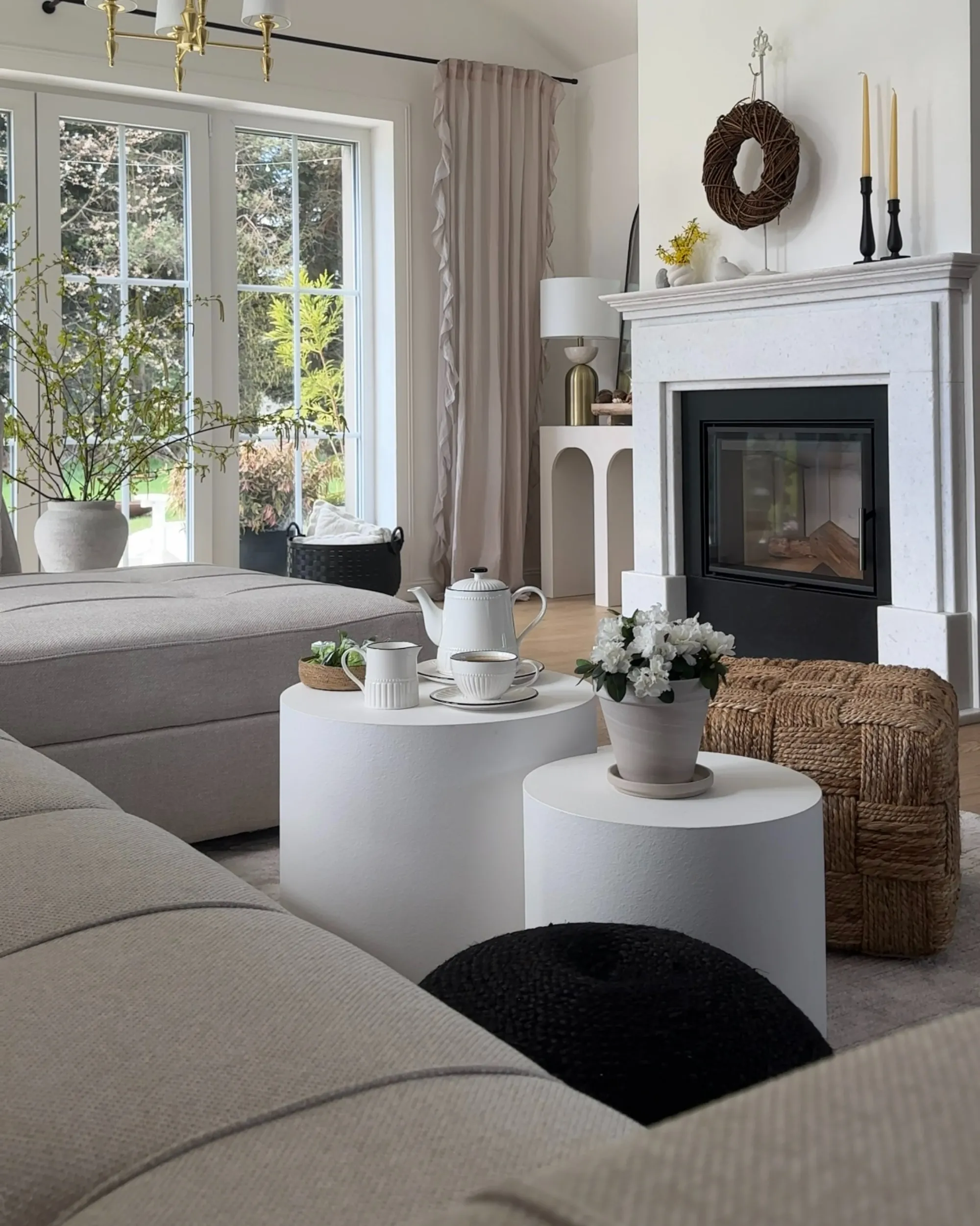 Set van 2 salontafels MANTI Wit