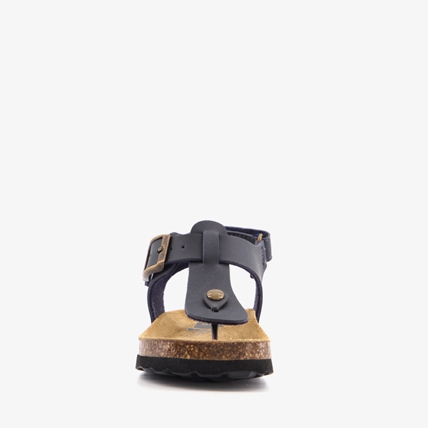 Groot leren kinder sandalen met teenbandje blauw