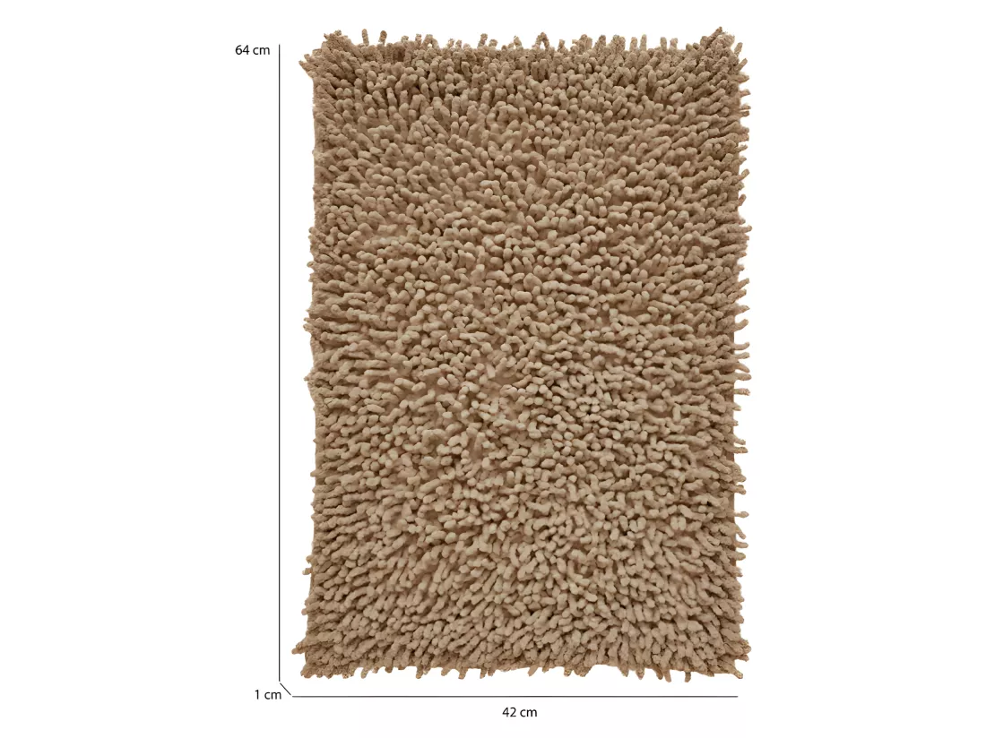 Lot 2 tapis de salle de bain 40 x 60 cm en coton beige - NAPOLEON