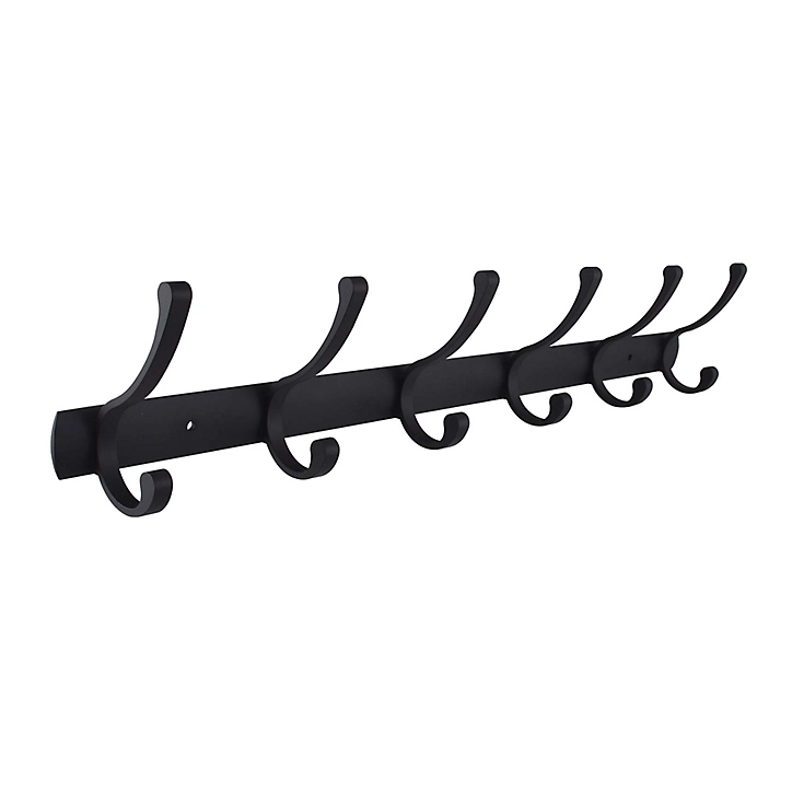 Porte-manteau à fixer Nepal noir 6 têtes