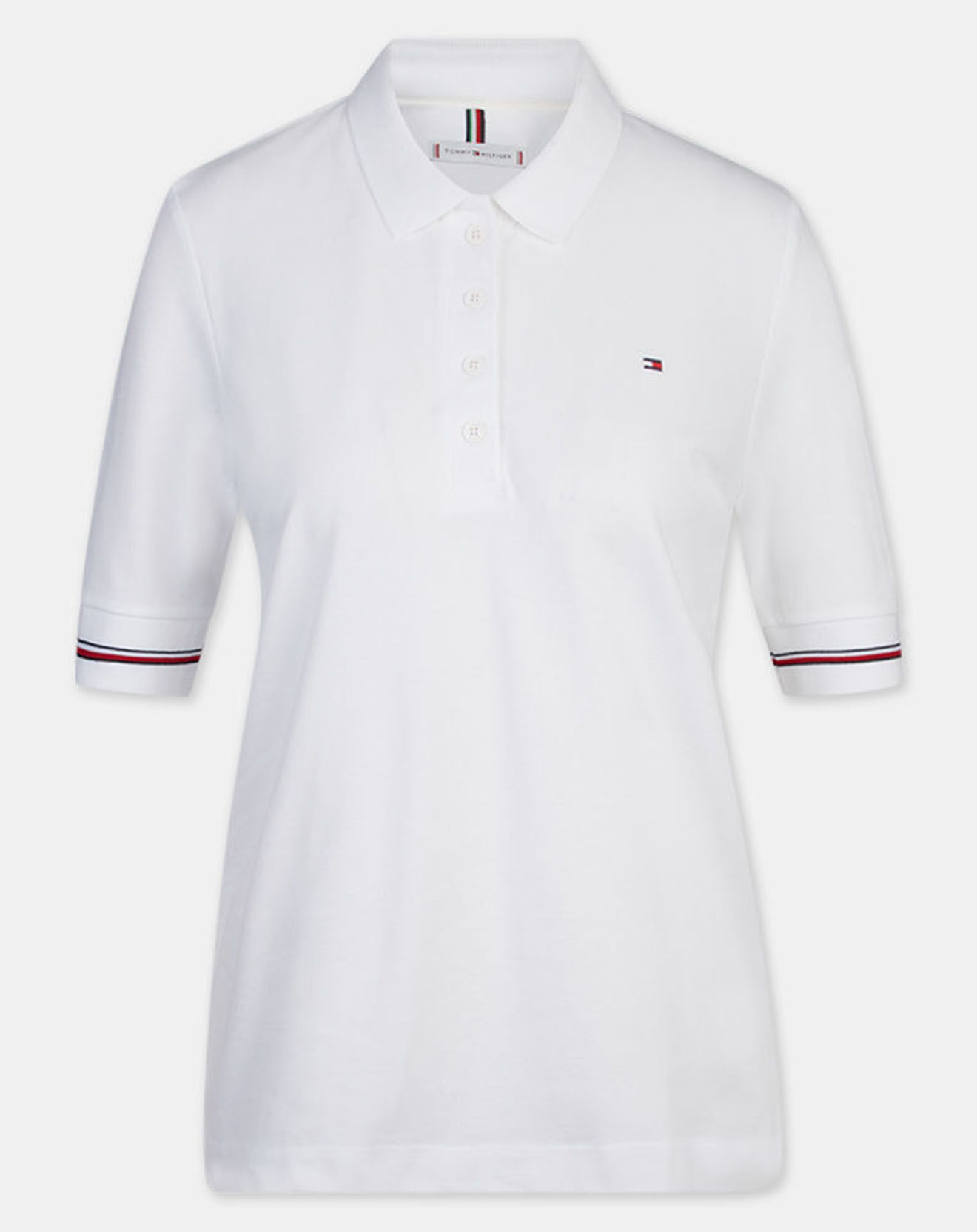 Tommy Hilfiger Polo Regular Global Stripe blanc