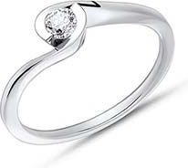 14k witgouden verlovingsring met Diamant