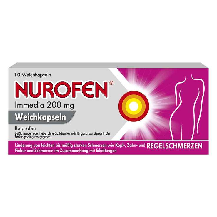NUROFEN Immedia 200 mg Weichkapseln bei Regelschmerzen, 10 St