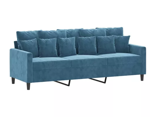 Canapé à 3 places Bleu 180 cm Velours