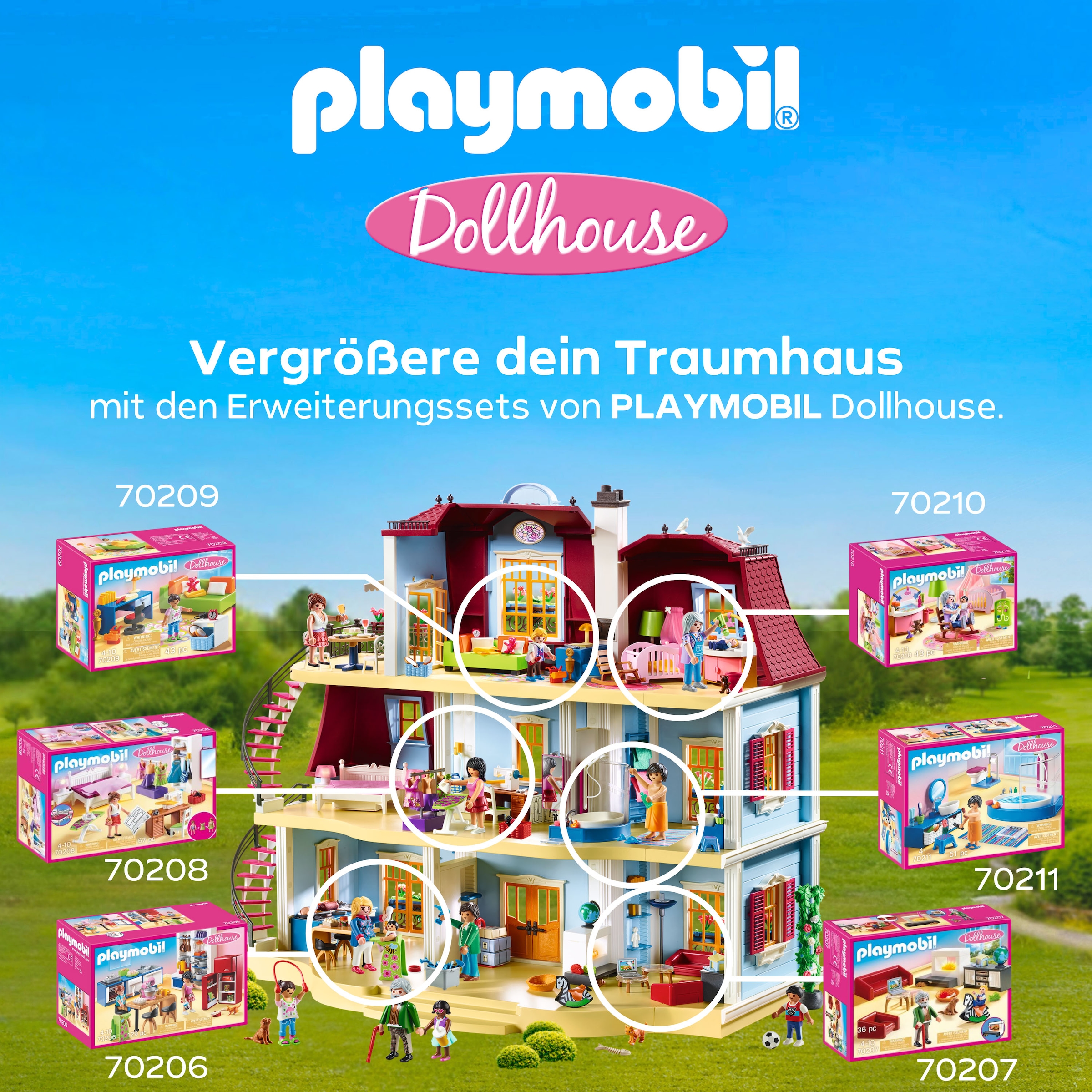Playmobil® Konstruktions-Spielset »Mein Grosses Puppenhaus (70205), Dollhouse« Made in Germany