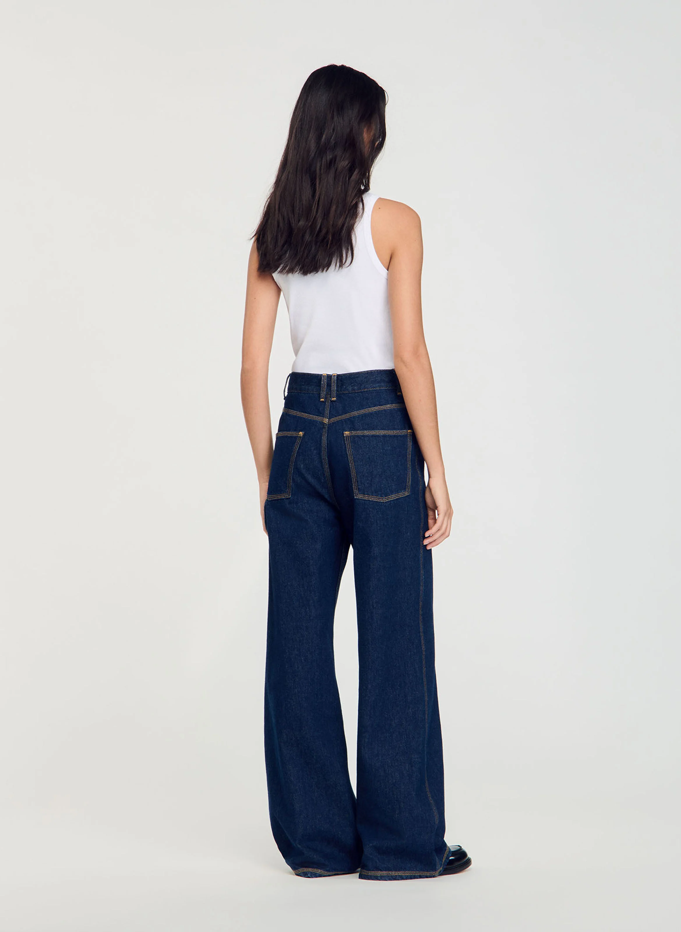 Jean large en coton | Bleu