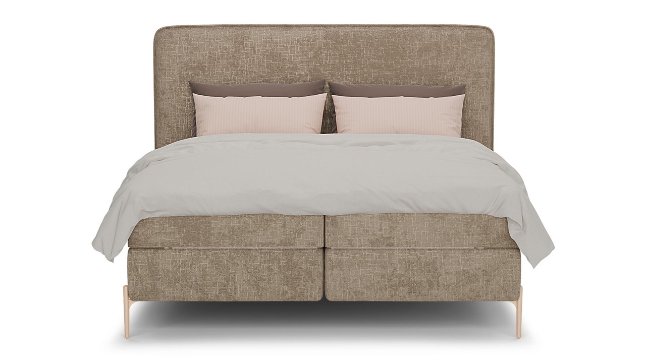 Boxspring Quartz - Velvet motif taupe
