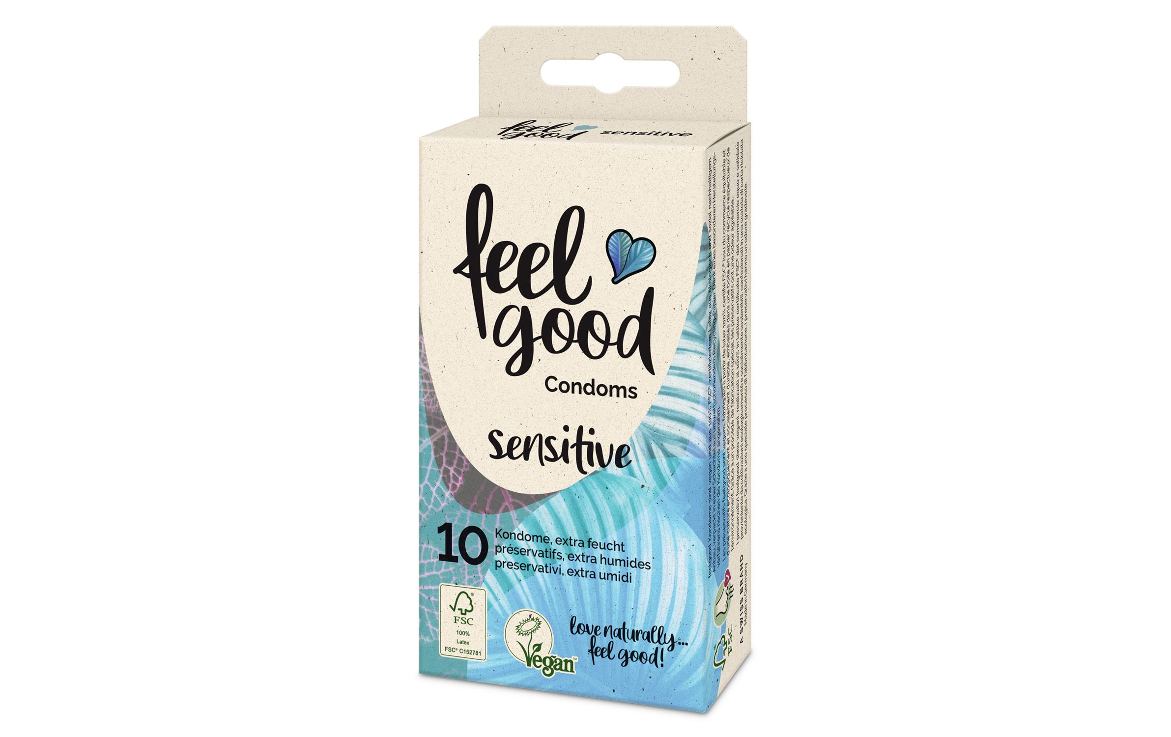 Kondome Sensitive 10 StückVegane, extra feuchte Präservative