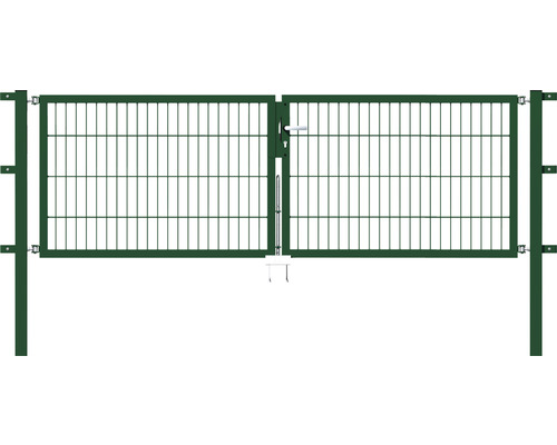 Dubbele poort ALBERTS Flexo 250 x 80 cm 6/5/6 kader 40x40 incl. palen 6 x 6 cm groen