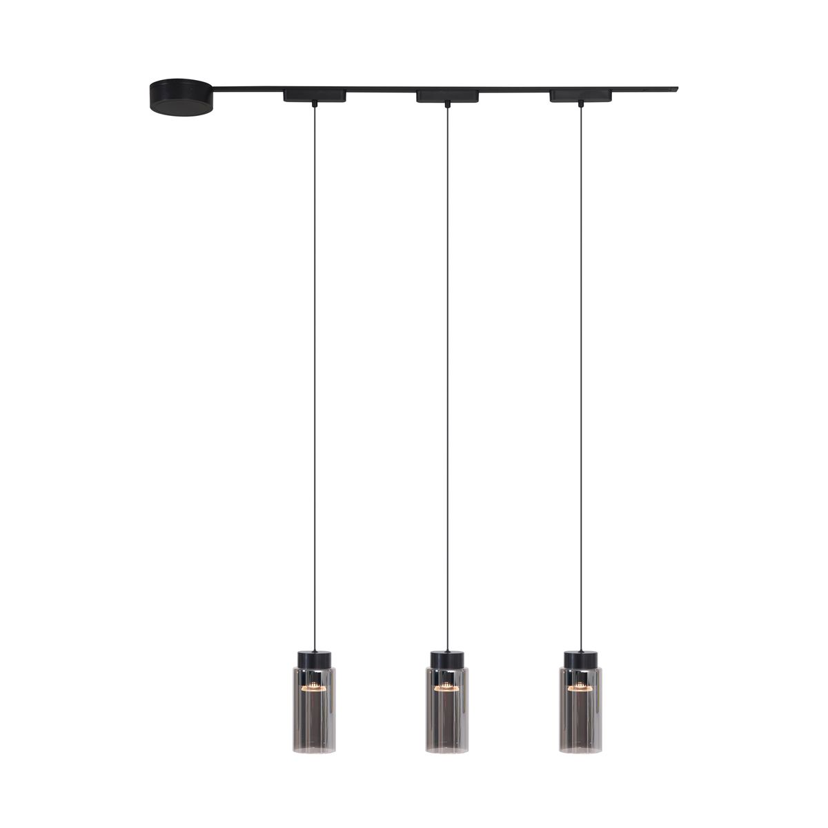 Modern railsysteem met 3 hanglampen zwart 1-fase - Magnetic Vance