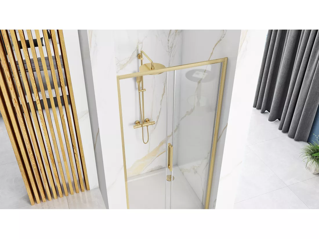 Porte De Douche Coulissante Rea Rapid Slide 120 Brush Gold