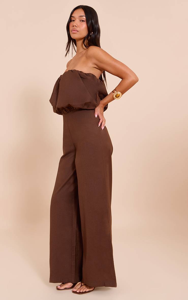 Dark Chocolate Combinaison Jambe Droite Bandeau Bouffant En Coton