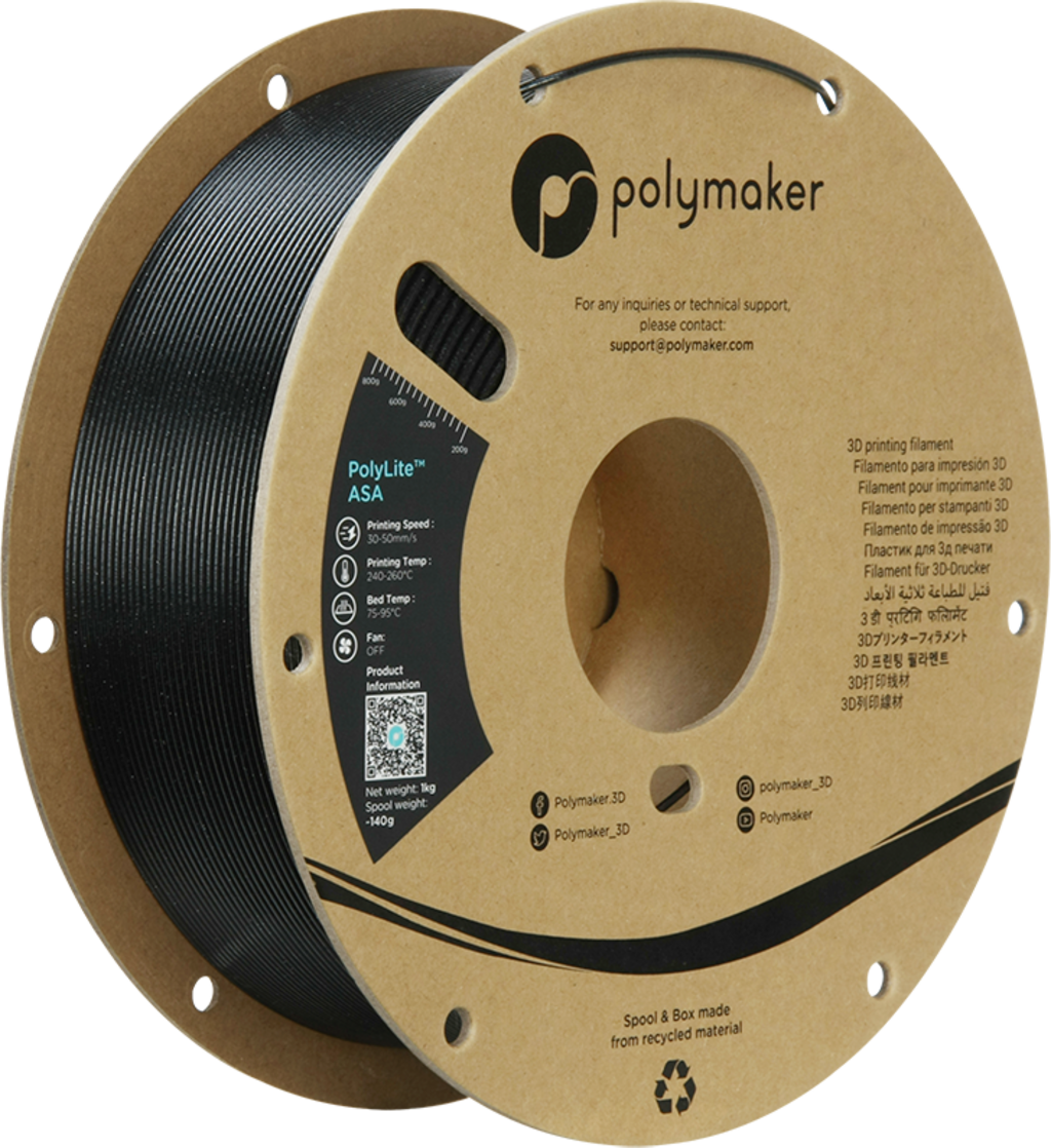 Polymaker  PolyLite ASA Galaxy Black, 1,75 mm / 1000 g    Die Alternative zu ABS Filament