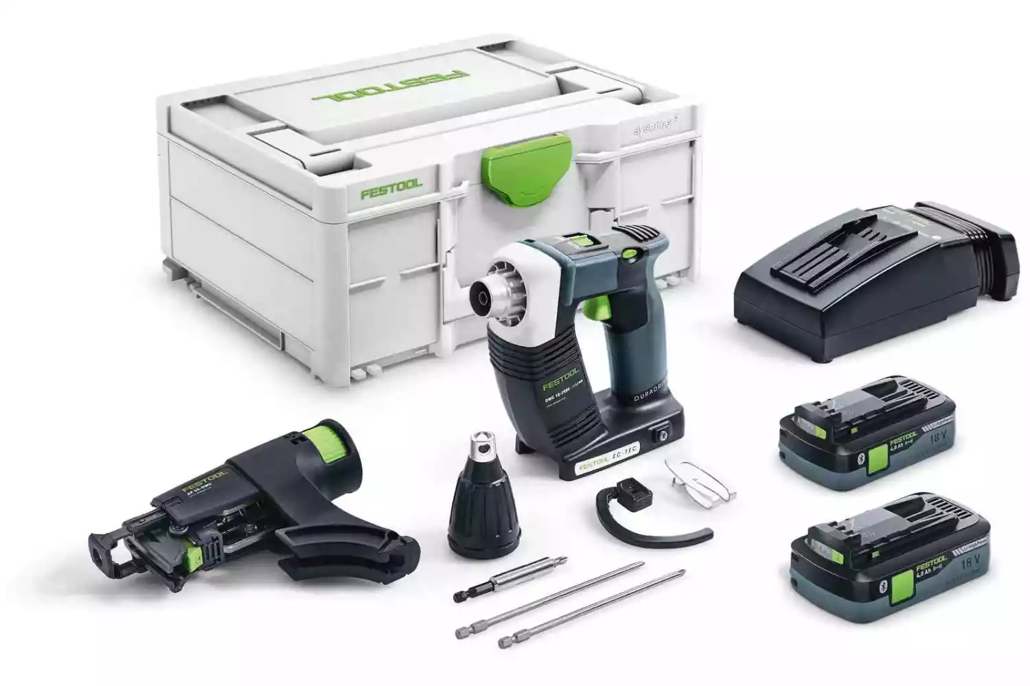 Festool DURADRIVE DWC 18-2500 HPC4,0 I-Plus 18V Li-Ion accu bandschroefmachine set (2x4,0Ah) in systainer - 18Nm - 55mm - koolborstelloos