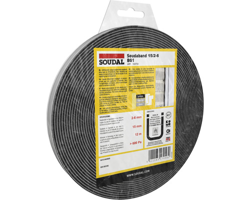 Soudal Soudaband Pro BG1 zelfklevende compritape 12 m 15/2-6 mm