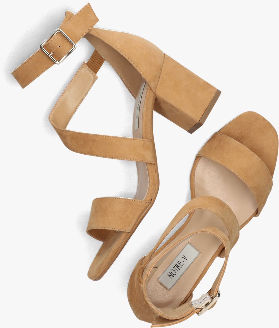 cognac notre-v sandalen met hak 16036