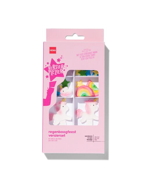 kit de décoration comestible - fête arc-en-ciel