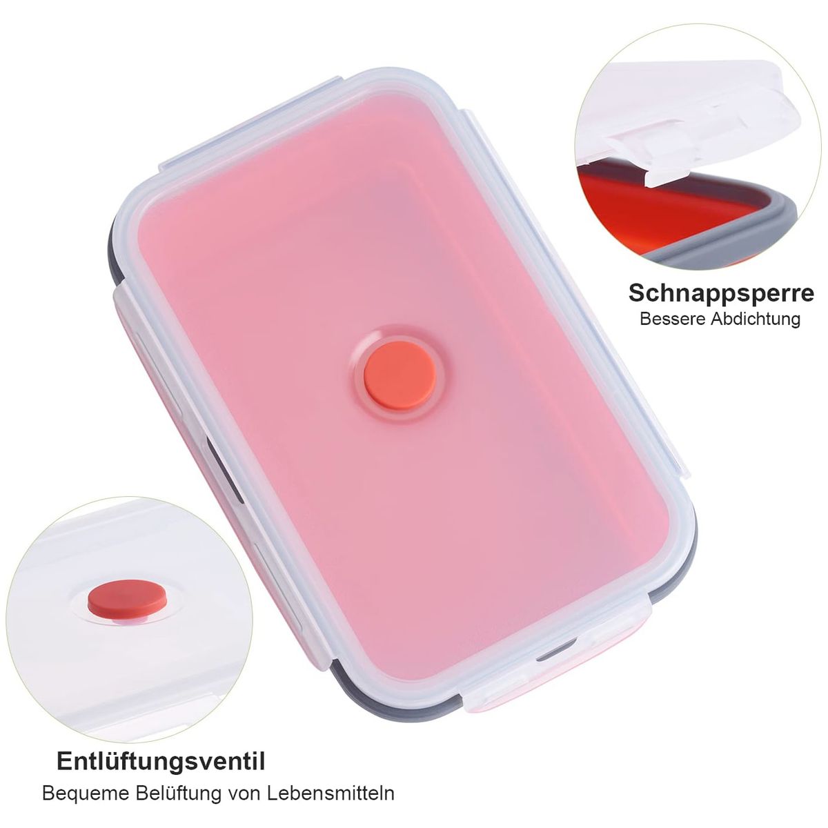 Gefrier Dosen Lebensmittel Vorrats Behälter Frischhaltedosen Deckel Faltbar