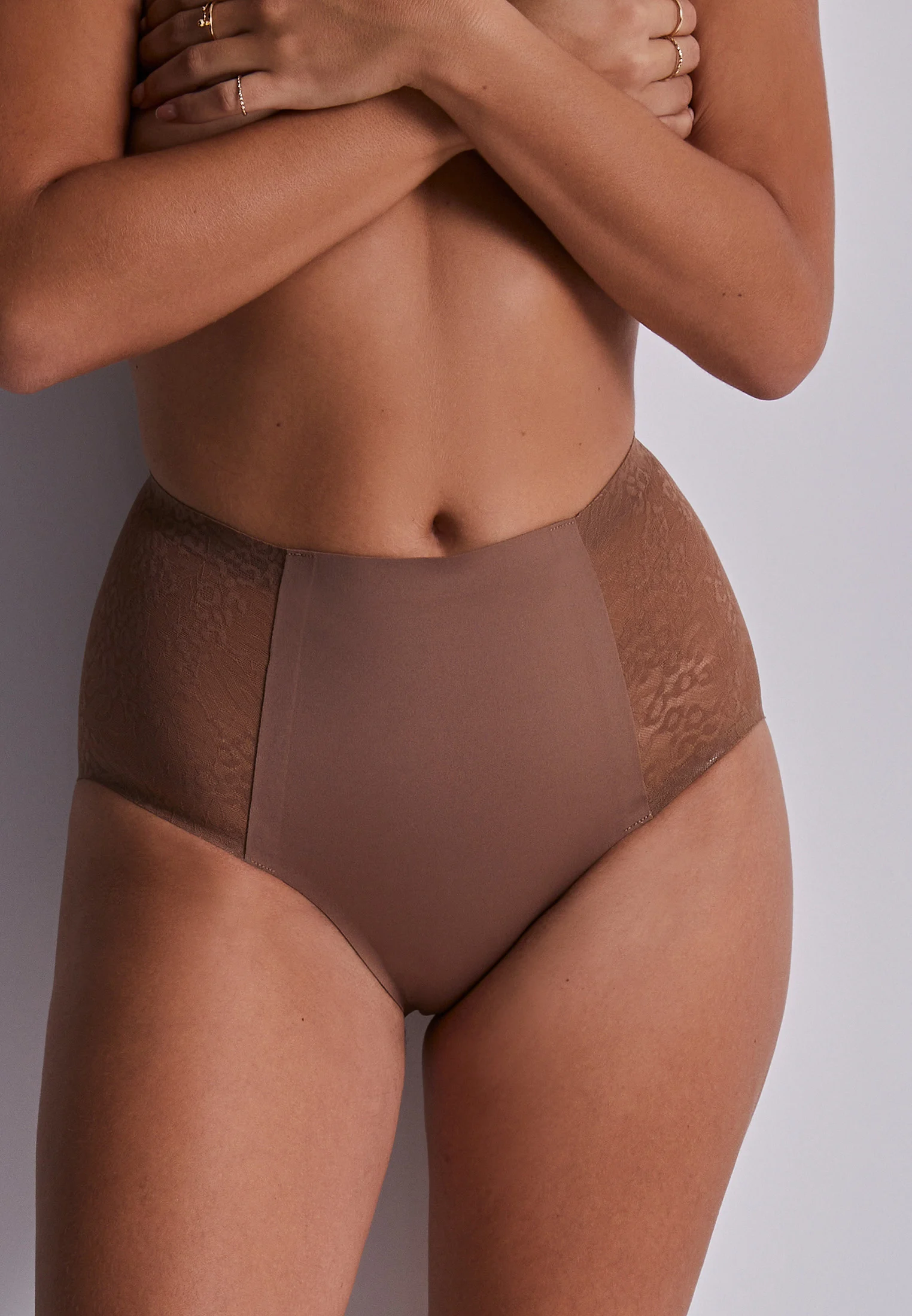 SCULPT BY AUBADE - Culotte taille haute | Marron