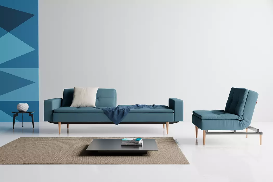 Schlafsofa mit Armlehnen Dublexo Styletto hell