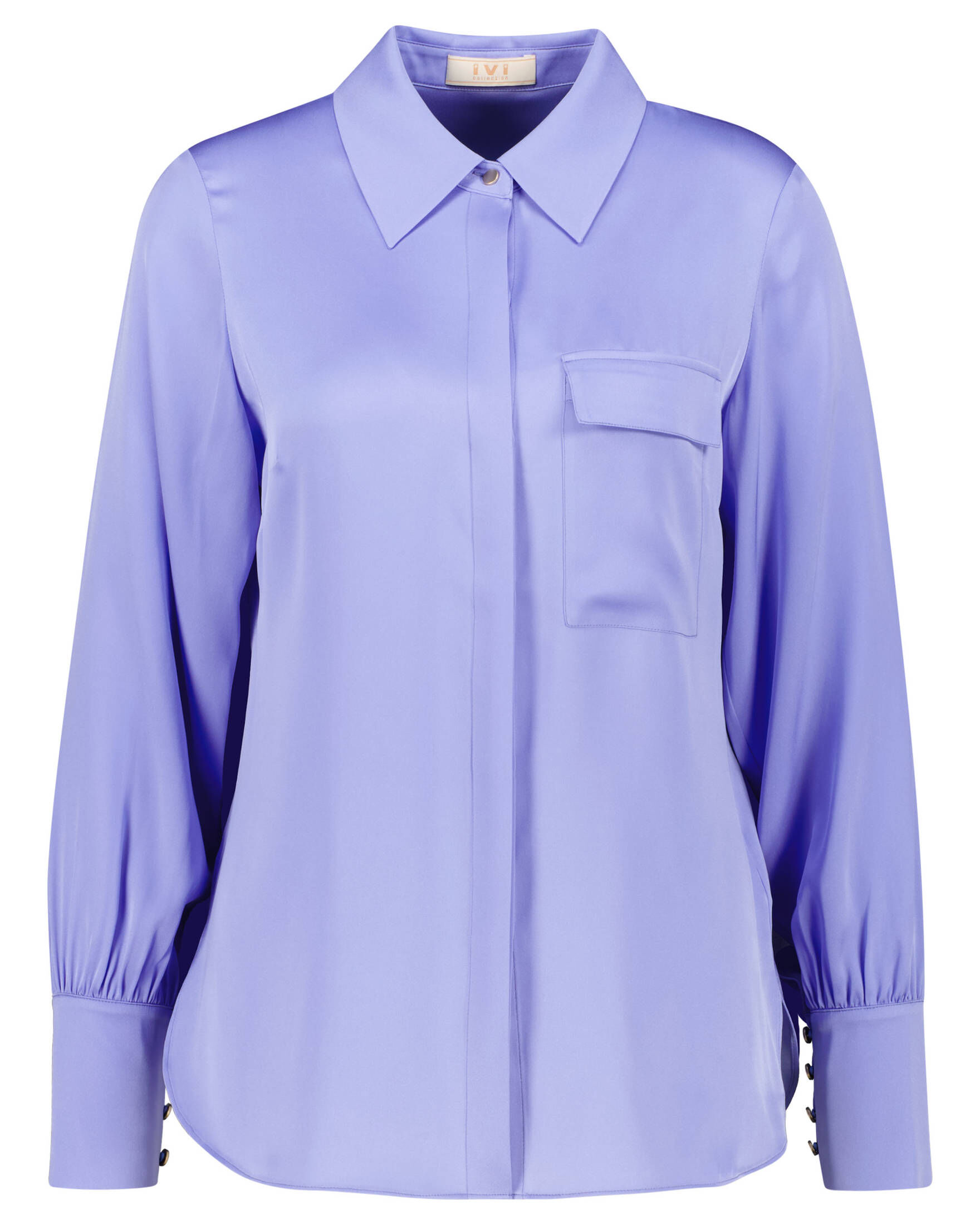 IVI Collection| Damen Bluse aus Stretchseide SOLID SILK