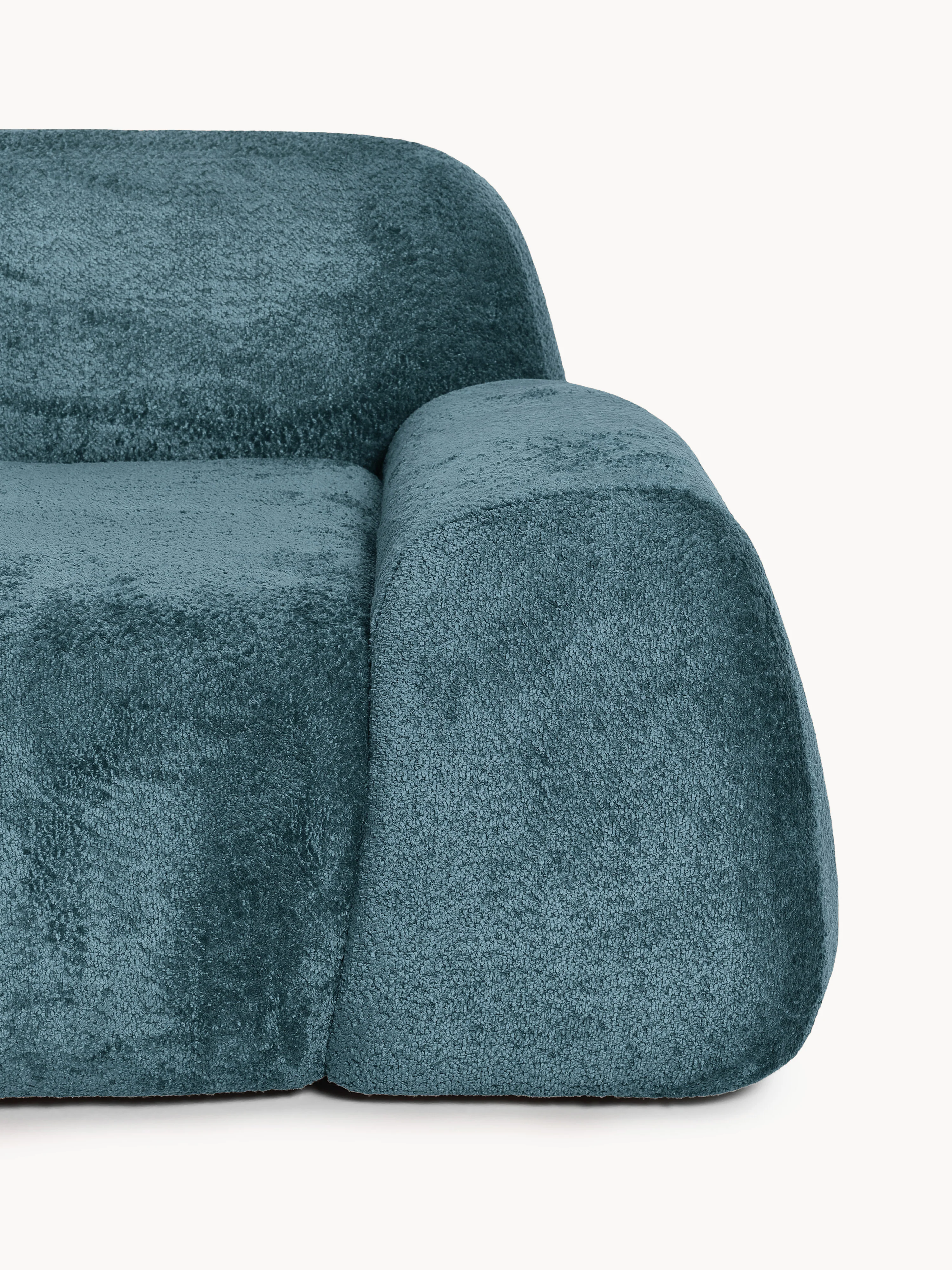 XL modulaire teddy bouclé hoekbank Wolke (4-zits) met chaise longue