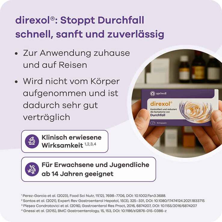 Direxol bei Durchfall Apriwell Hartkapseln, 16 St