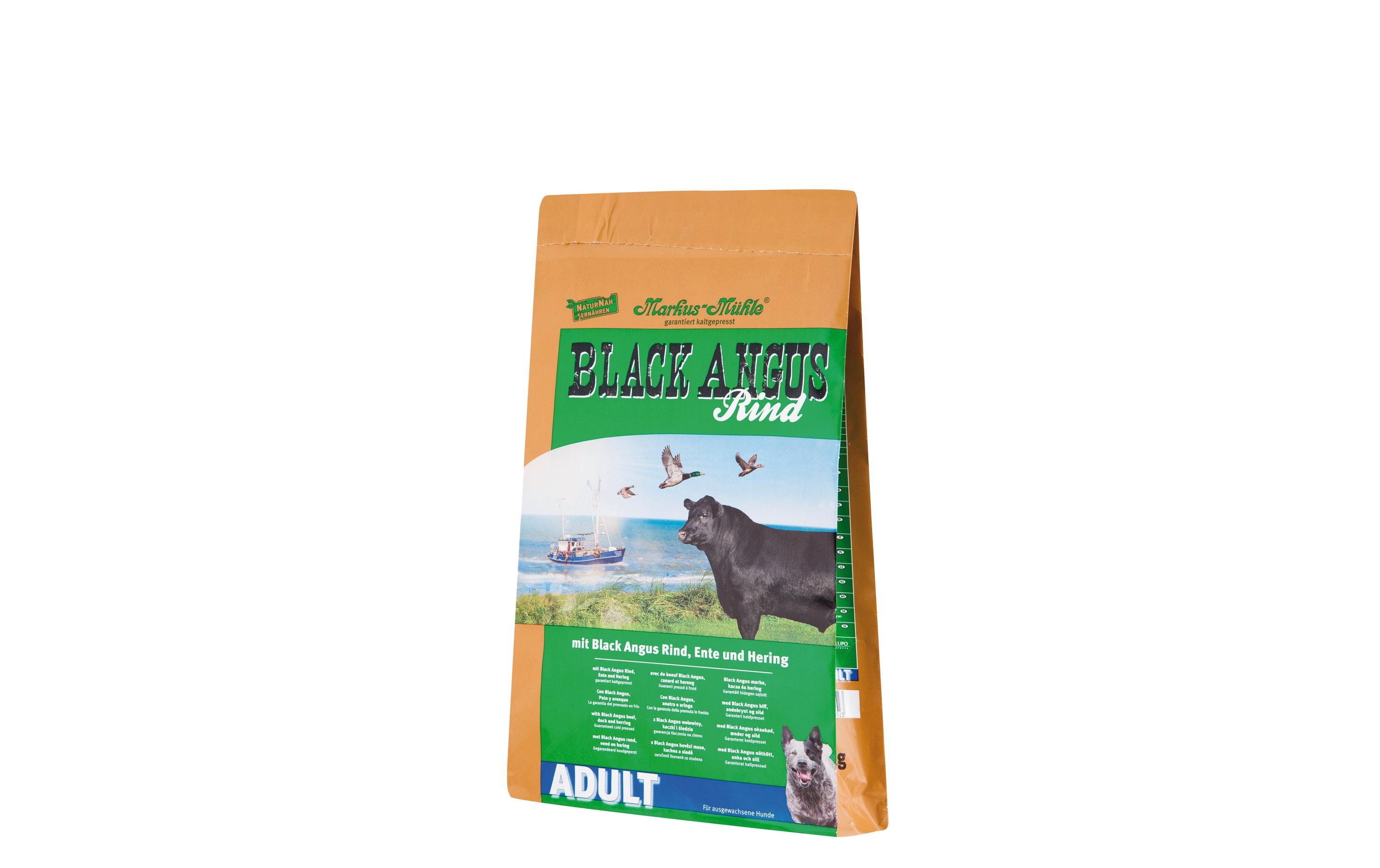 Trockenfutter Dog Black Angus Adult, 5 kgKaltgepresstes Alleinfuttermittel für ausgewachsene Hunde