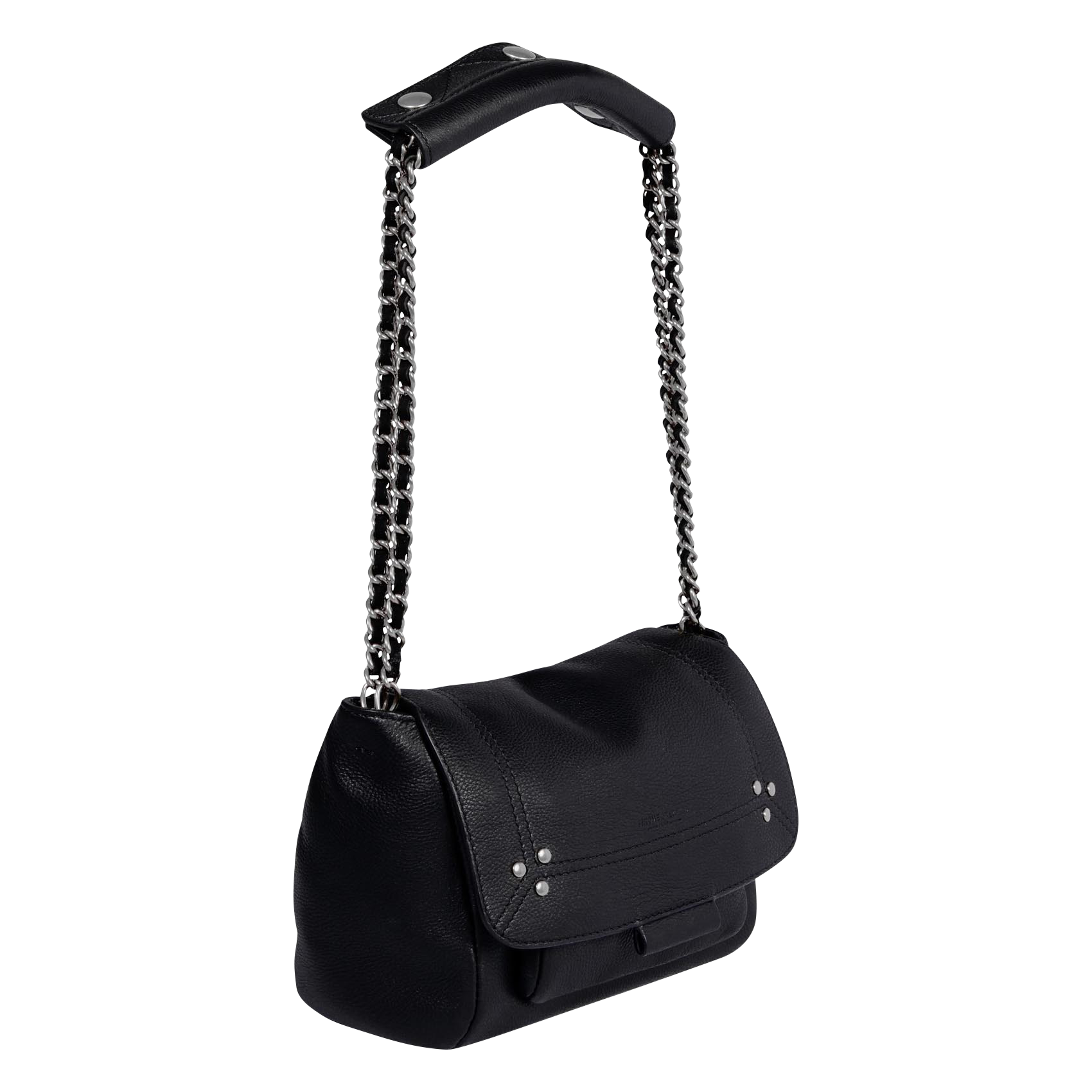 LULU S - Mini sac porté épaule en cuir | Noir