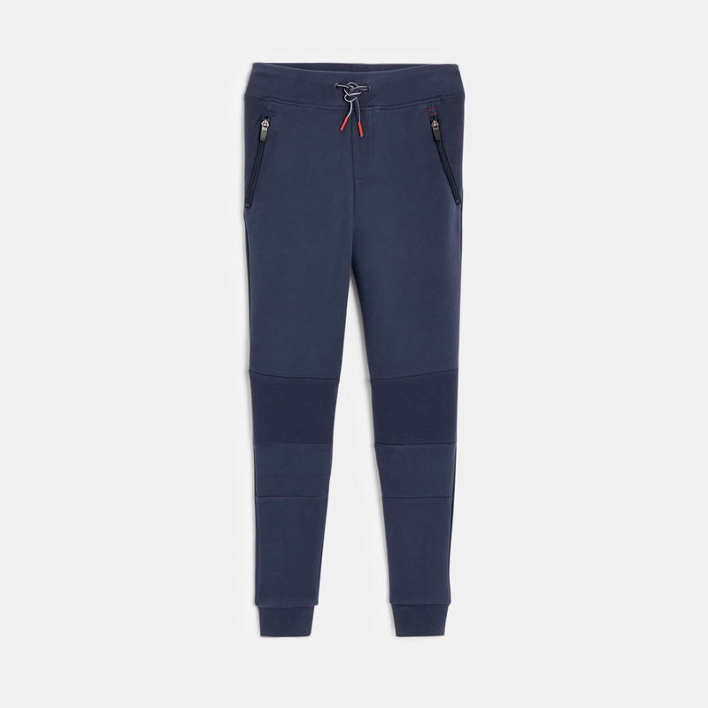 Jogging uni en molleton bleu garçon
