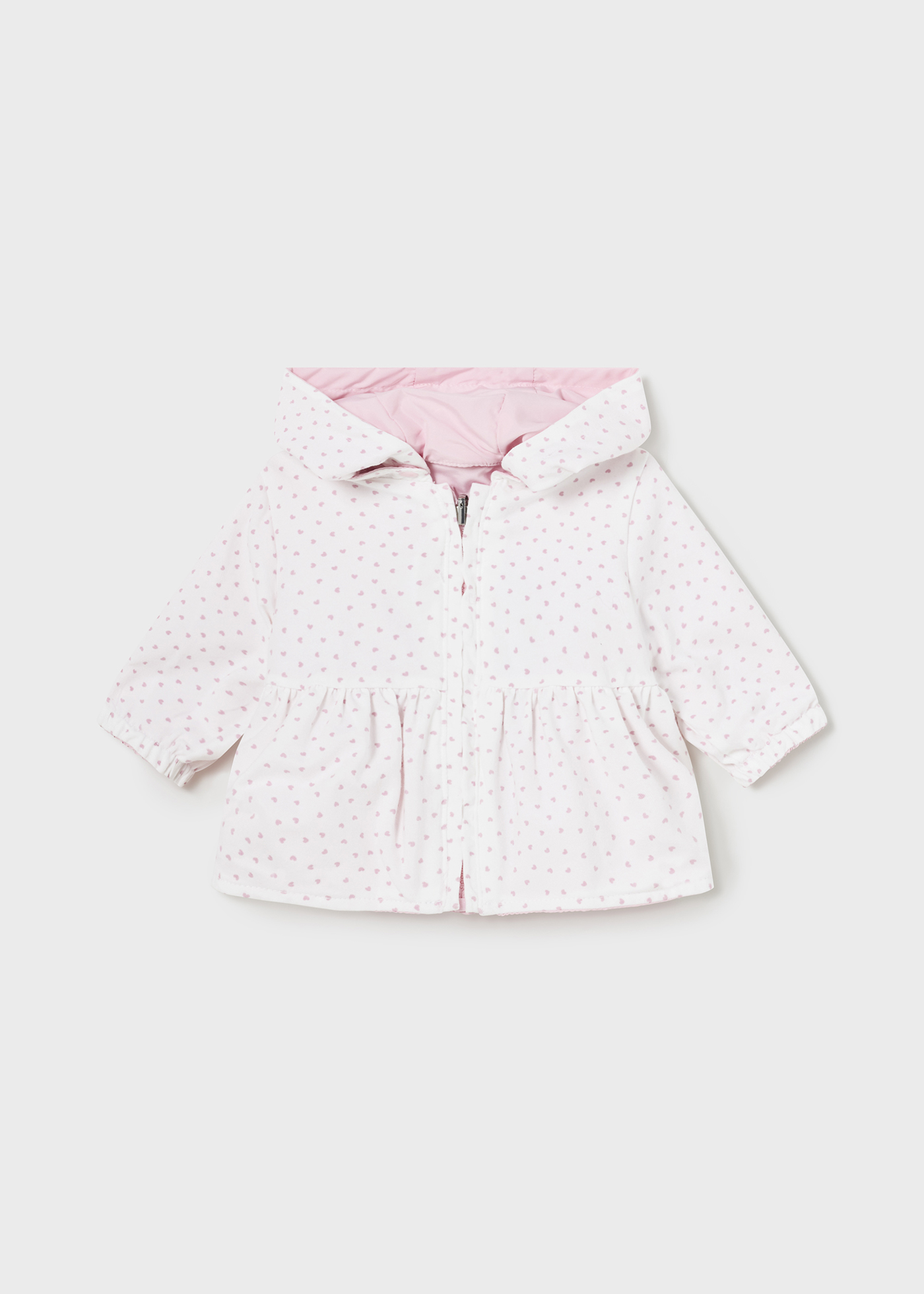 Jaqueta corta-vento reversível para recém-nascidos, rosa bebê