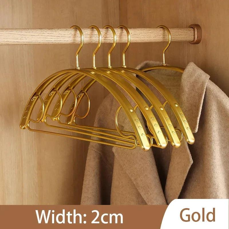 Wide Metal Gold & Silver Clothes Hanger |  Aluminum Alloy Wardrobe Organizer for Sweater Pants