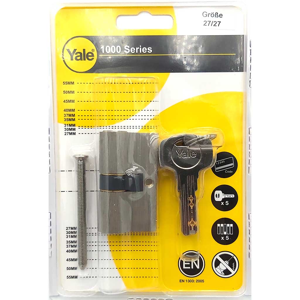 Yale Schliesszylinder mit 5 Schlüssel 27\/27 1000 Serie