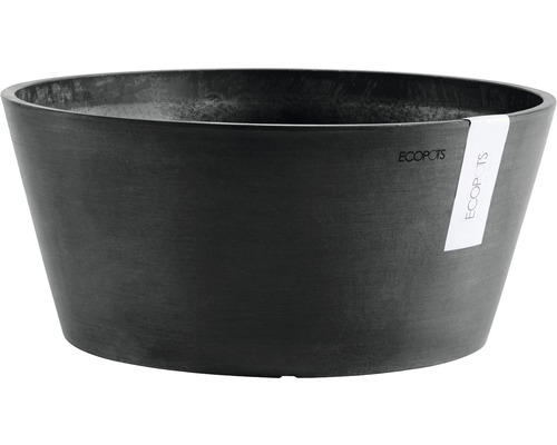 Ecopots Frankfurt plantenbak, kunststof, Ø 50 cm, H 25 cm, donkergrijs