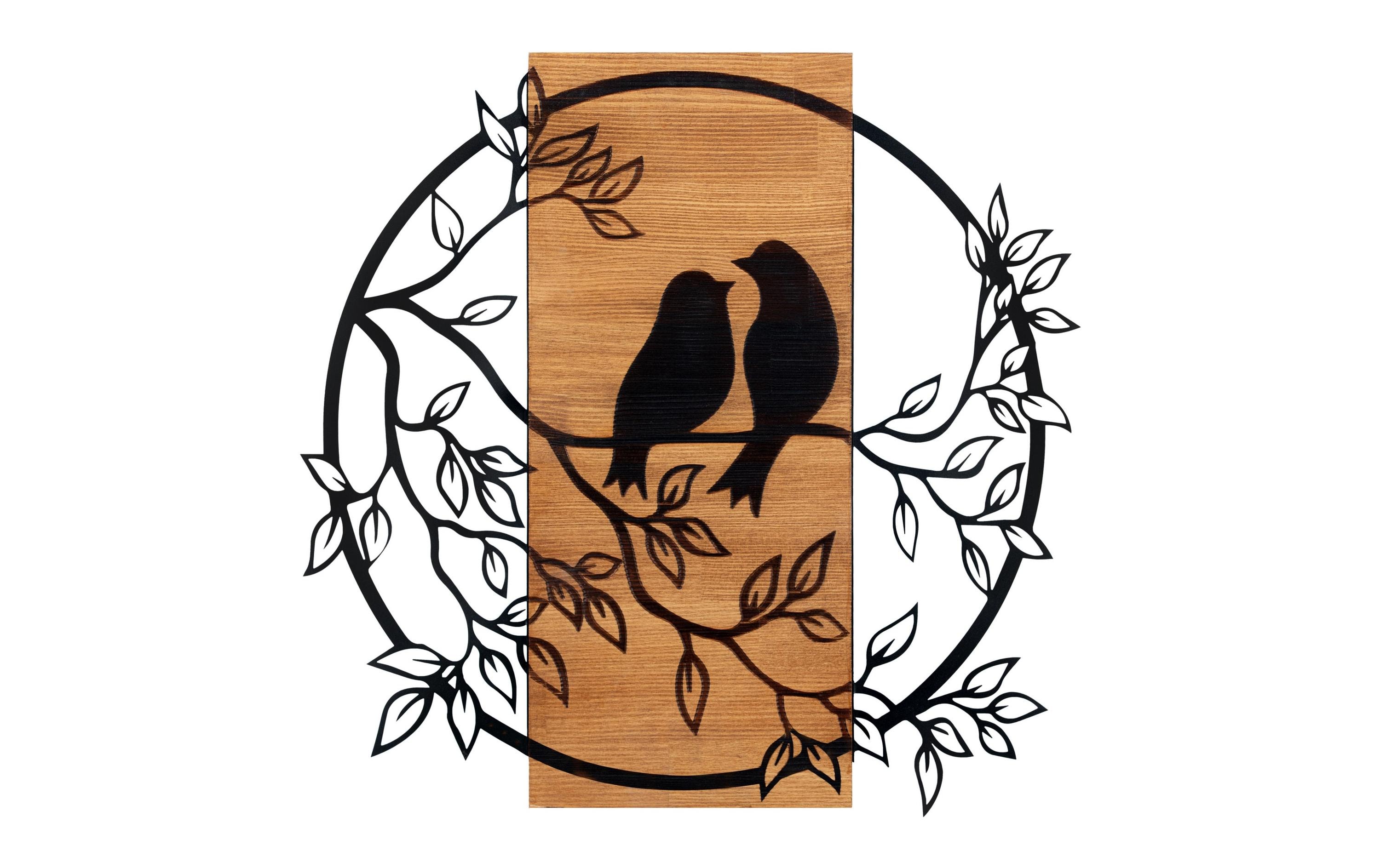 Wanddekoration Vogel 59.5 cm x 58.5 cm,Wanddekoration