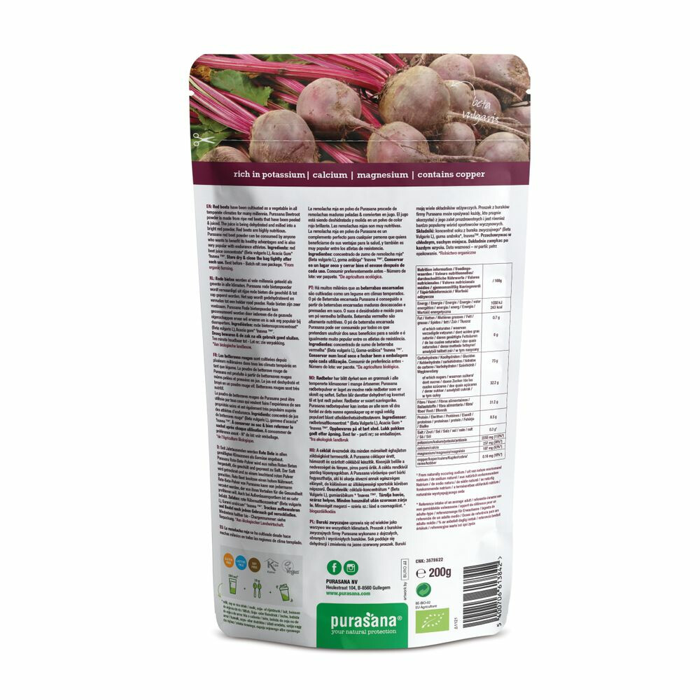 Purasana Superfood Rode Bietensappoeder Bio200 gr