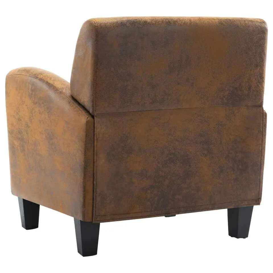vidaXL Fauteuil kunstsuède bruin