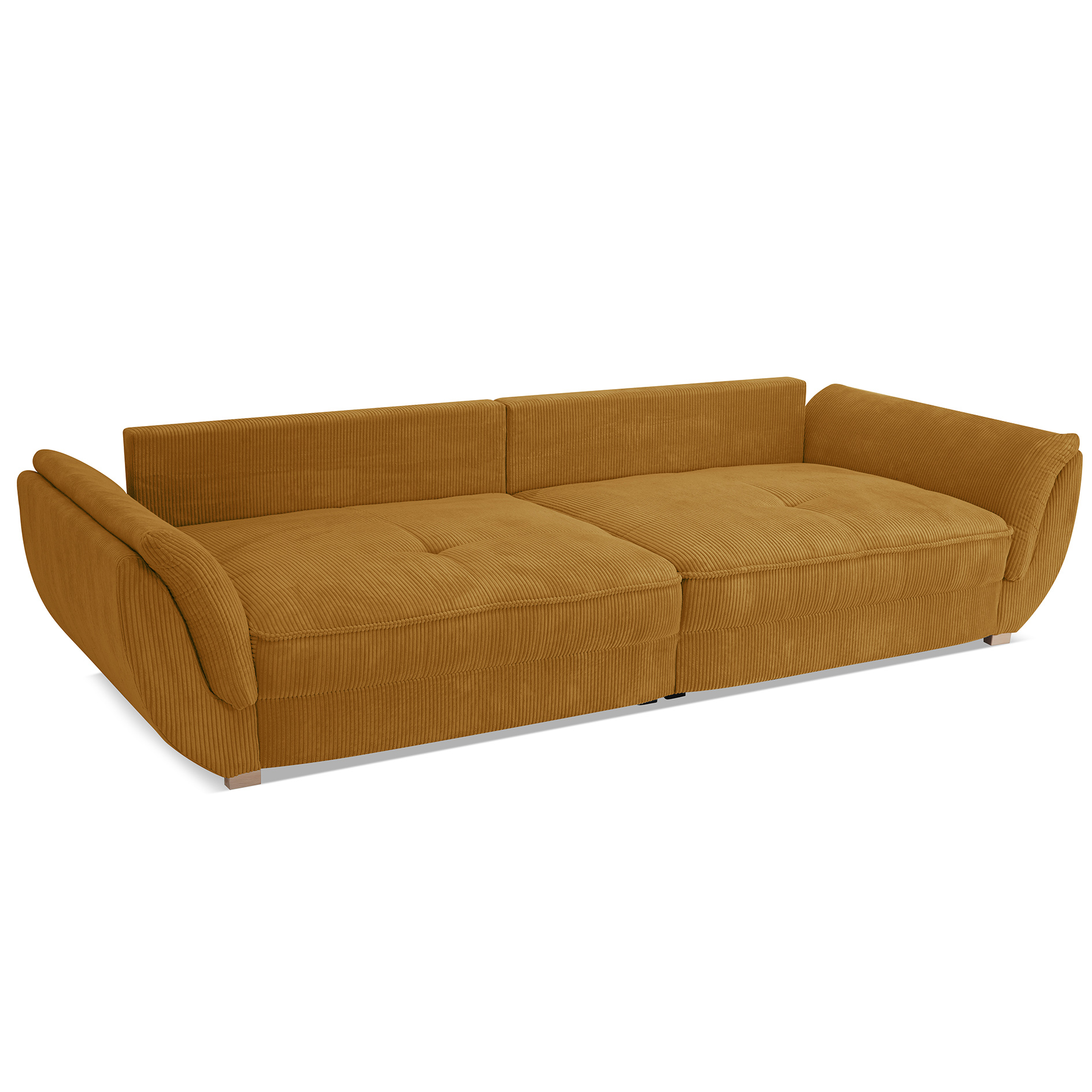 Big Sofa - gold - Cordstoff - mit Kissen