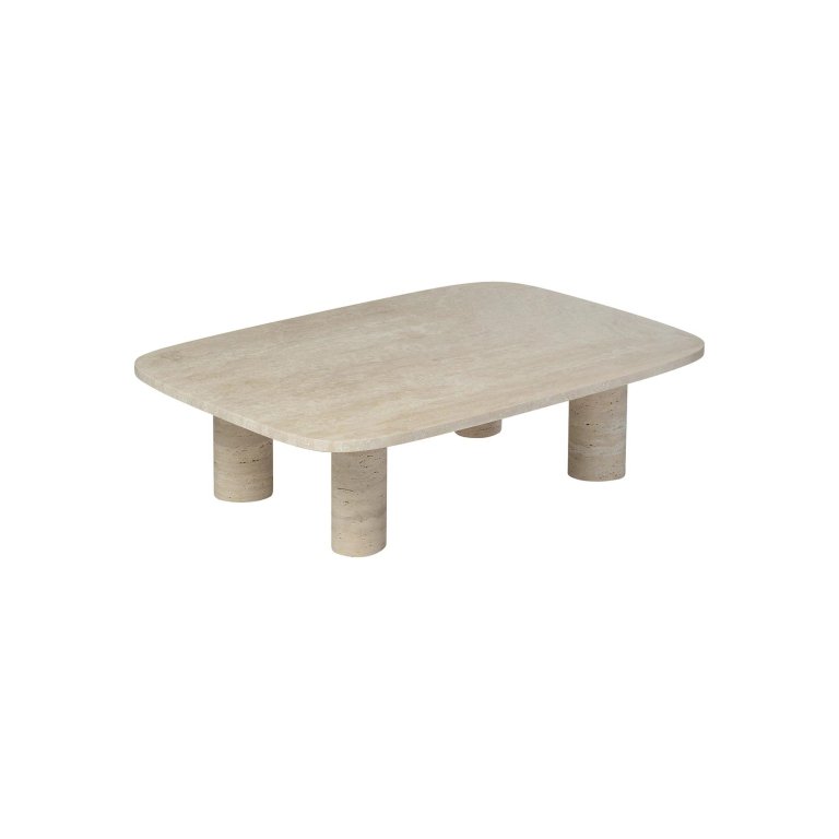 Blomus Volos salontafel 70x100 Silver Travertine