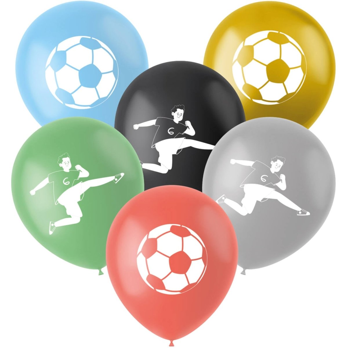 Voetbal Ballonnen Gekleurd 33cm 6st