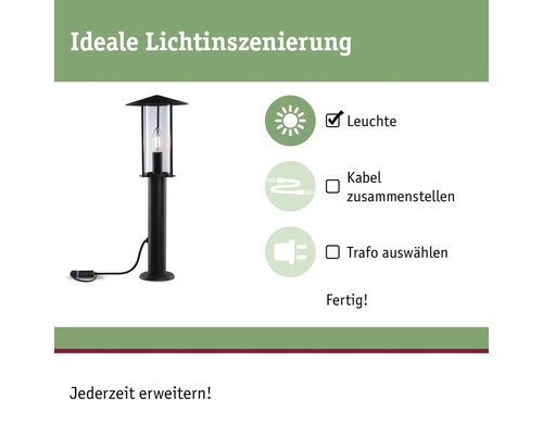 Paulmann Plug & Shine LED-paalverlichting IP44 2W 3000K Classic antraciet 230/24V