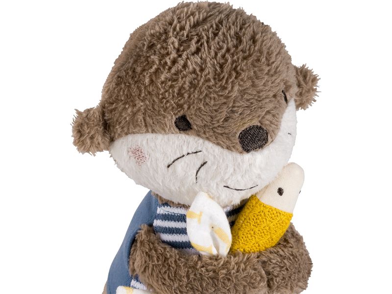 fehn Nachtlicht Otter Schlummerlicht, Einschlafhilfe und Kuscheltier mit Glow-in-the-dark Bestickung