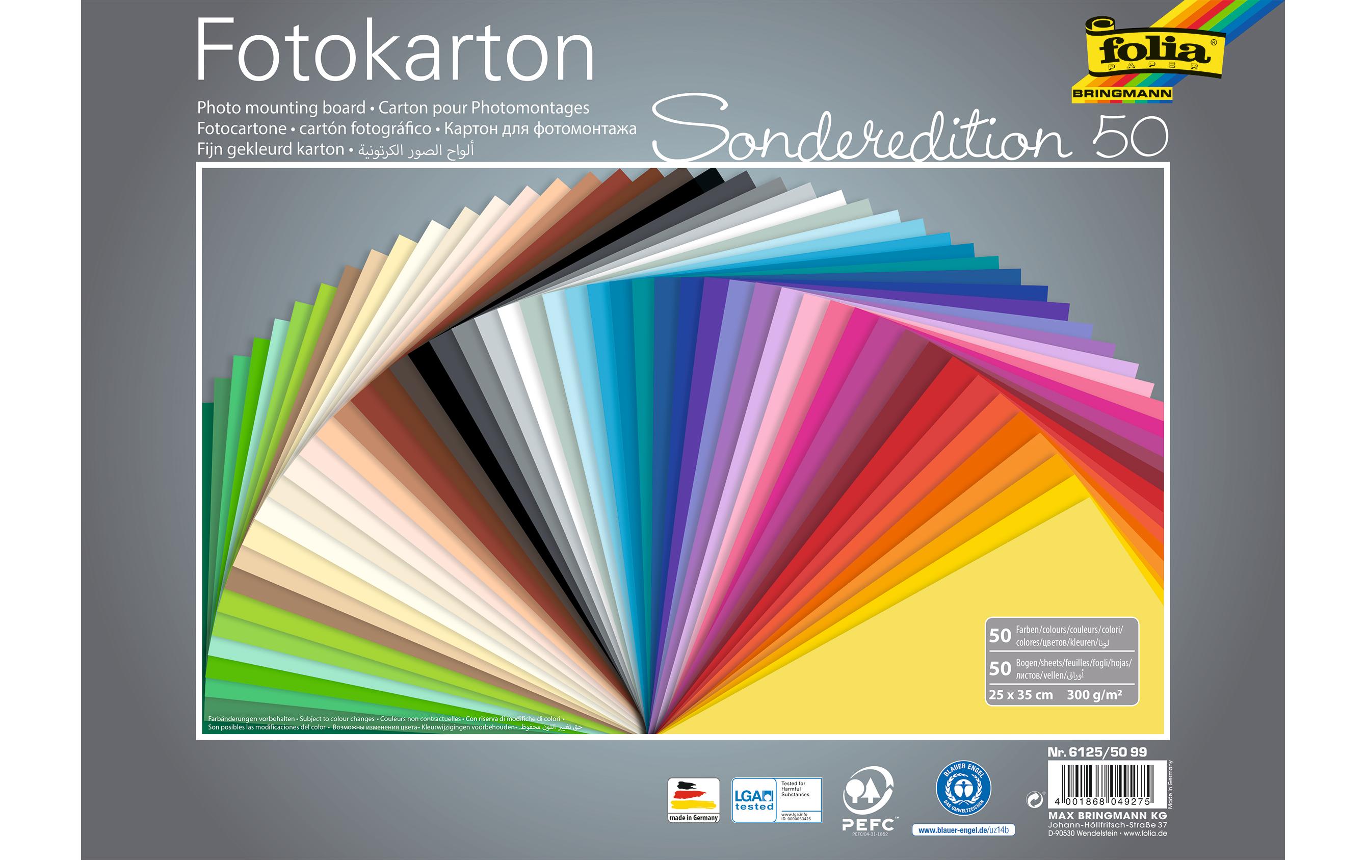 Fotokarton 50er Pack sortiert MehrfarbigFotokarton