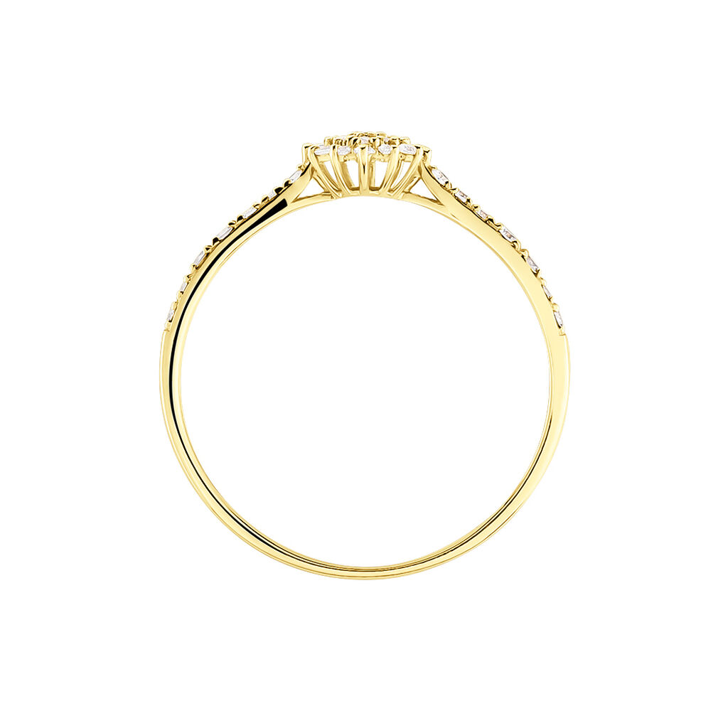 Bague Shin Or Jaune Oxyde De Zirconium