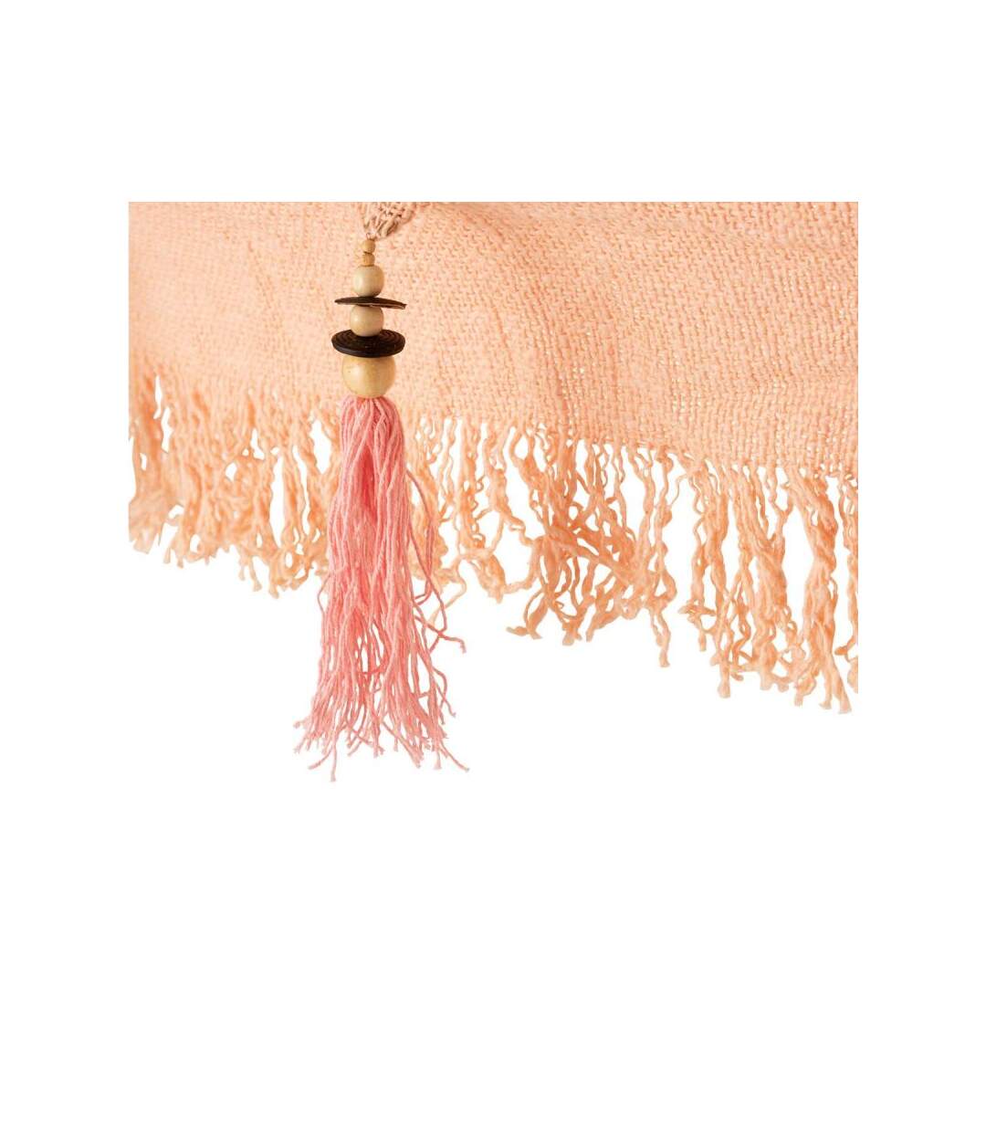 Paris Prix - Parasol Déco pompons & Coquillages 250cm Saumon