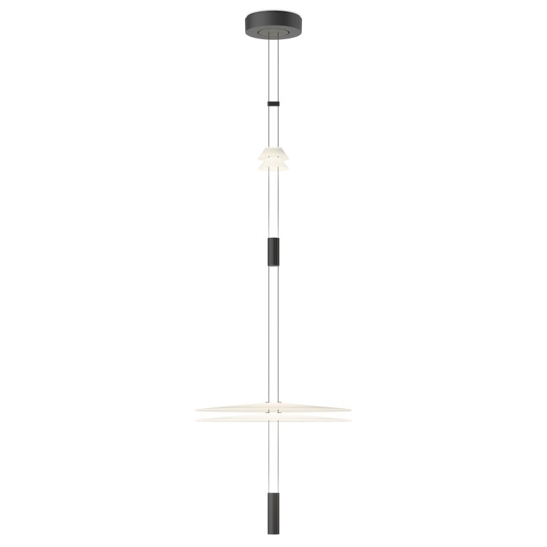 Vibia Flamingo Mini 1590 hanglamp LED Ø45 wit/zwart