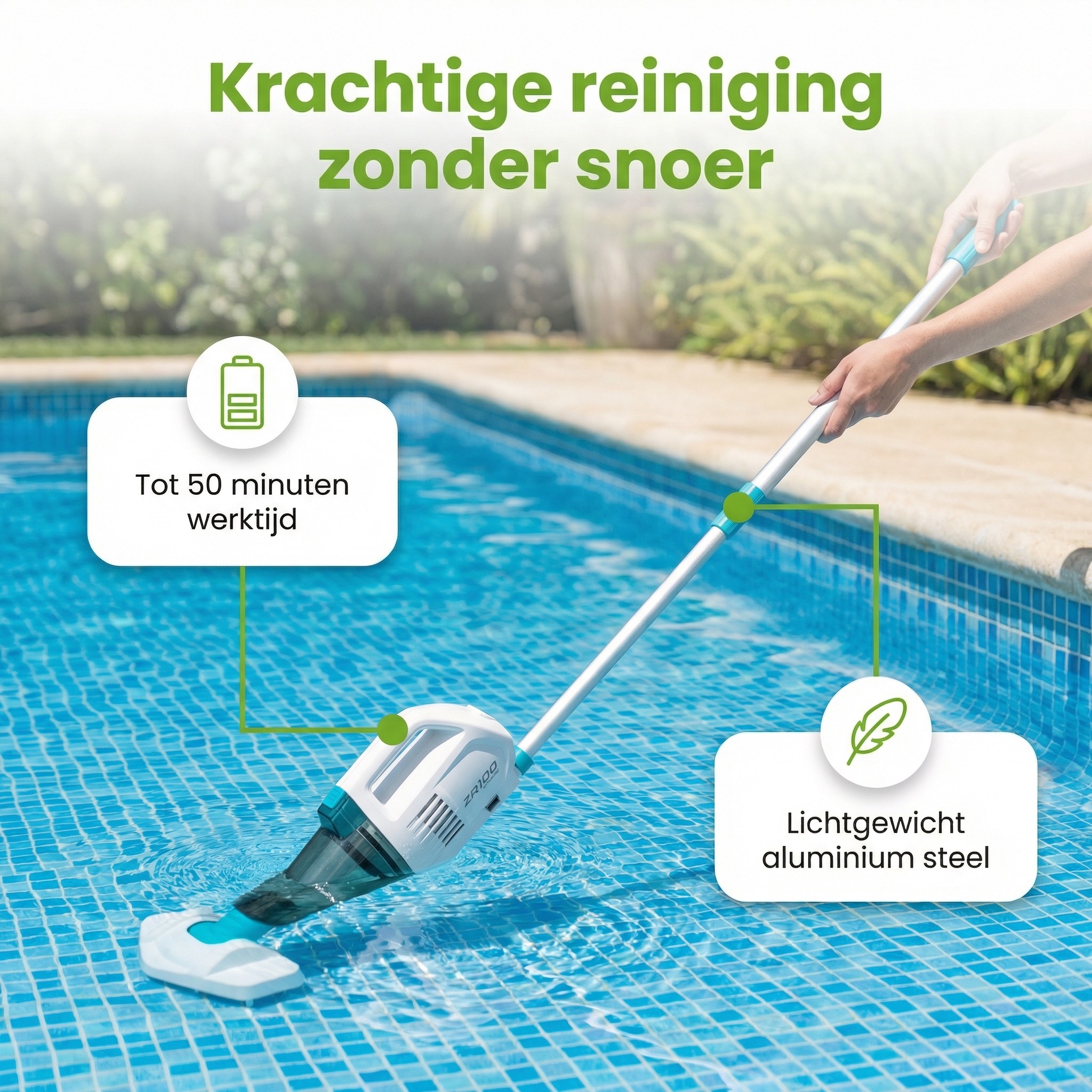 Intex ZR100 oplaadbare zwembadstofzuiger