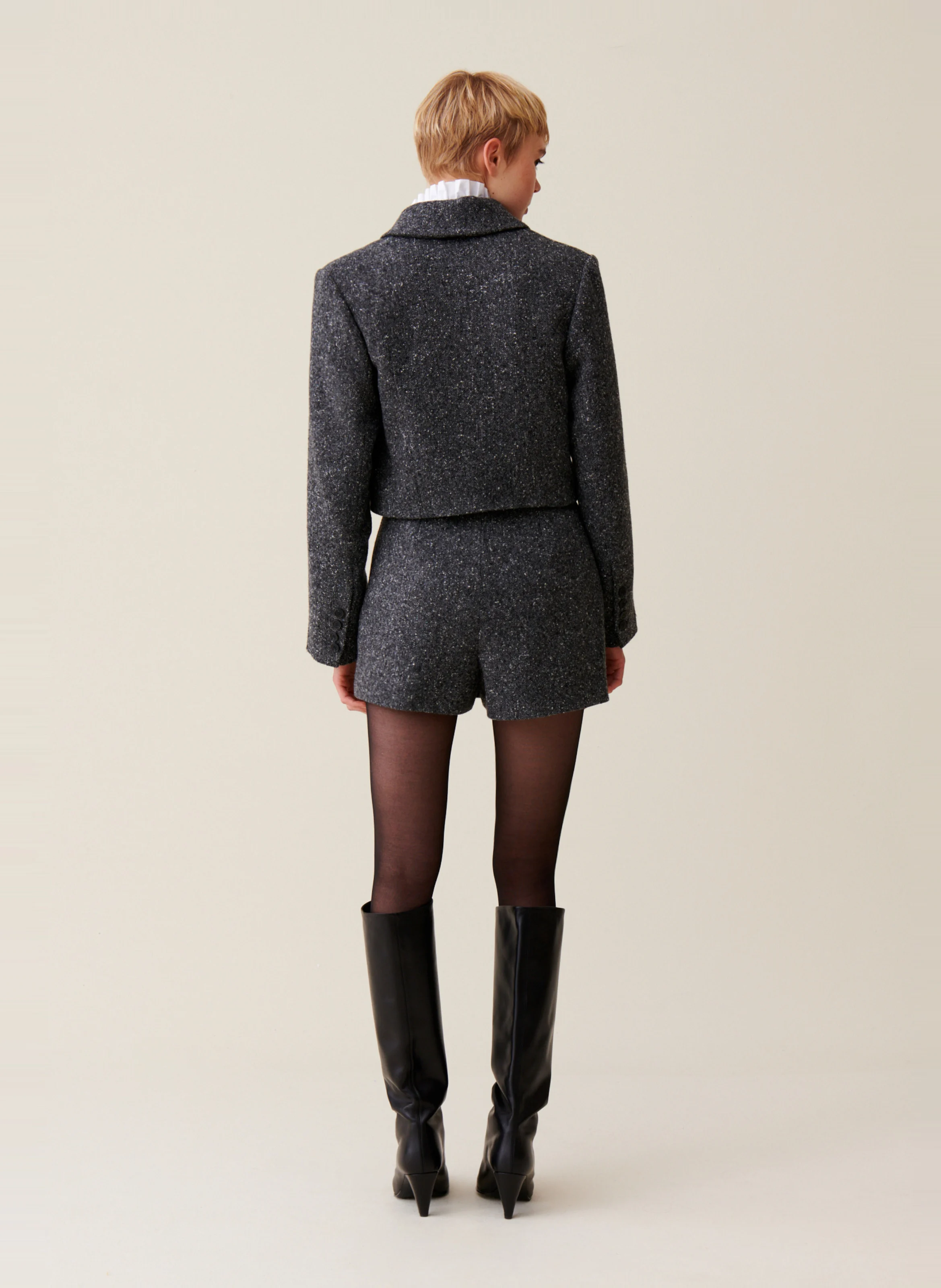 Veste de tailleur courte | Gris