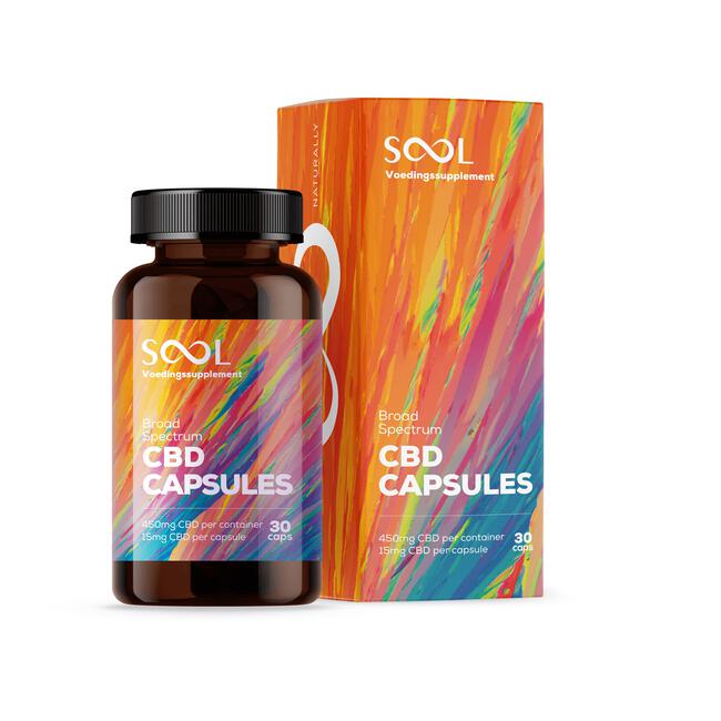 SOOL Broad Spectrum CBD Capsules 450mg CBD Capsules 30 stuks