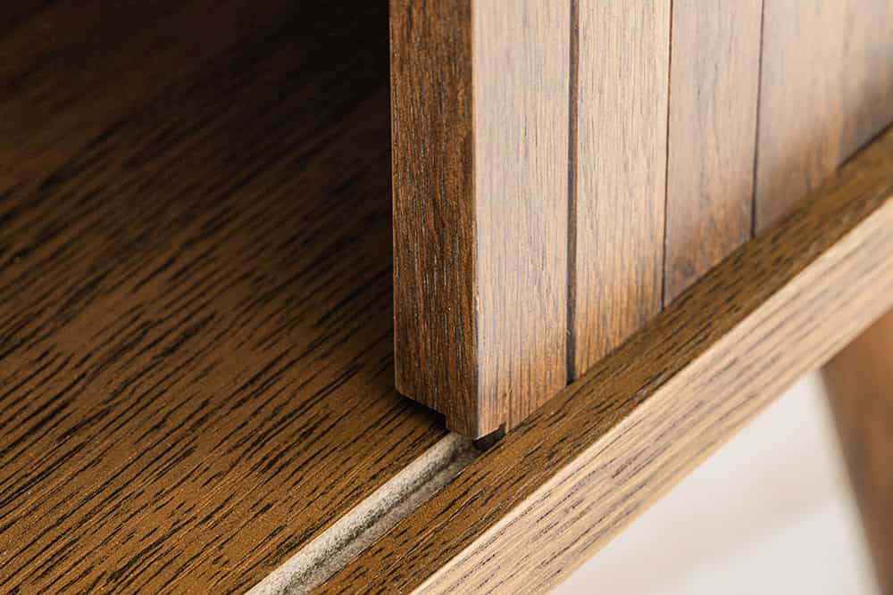 Retro Sideboard VALHALLA WOOD 160cm smoked Eichenholz Schiebetüren